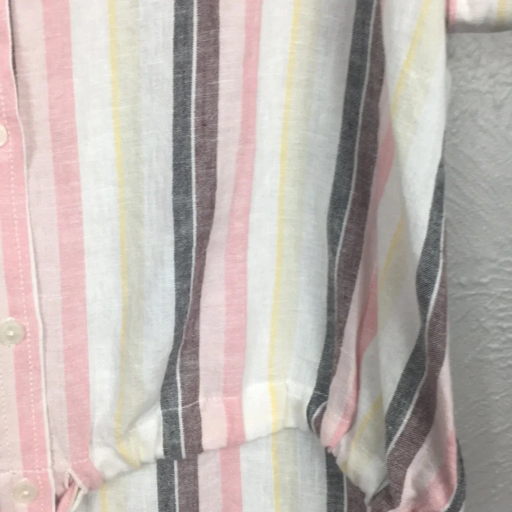 Sanctuary Striped Pastel Short Sleeve Tie Shirt